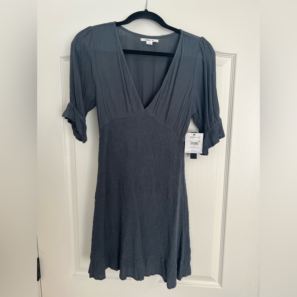 O’Neill Dalia Smock Deep V-Neck Babydoll Dress